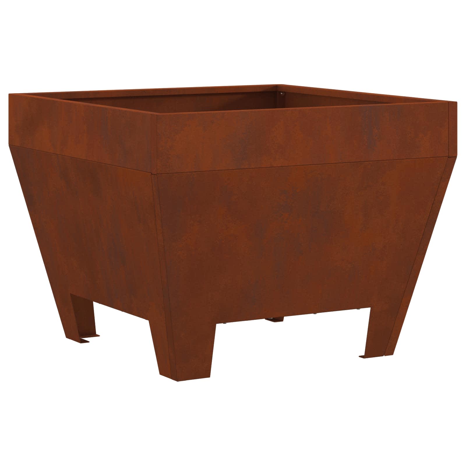 Vidaxl brasero marron 50 x 50 x 38 cm acier corten
