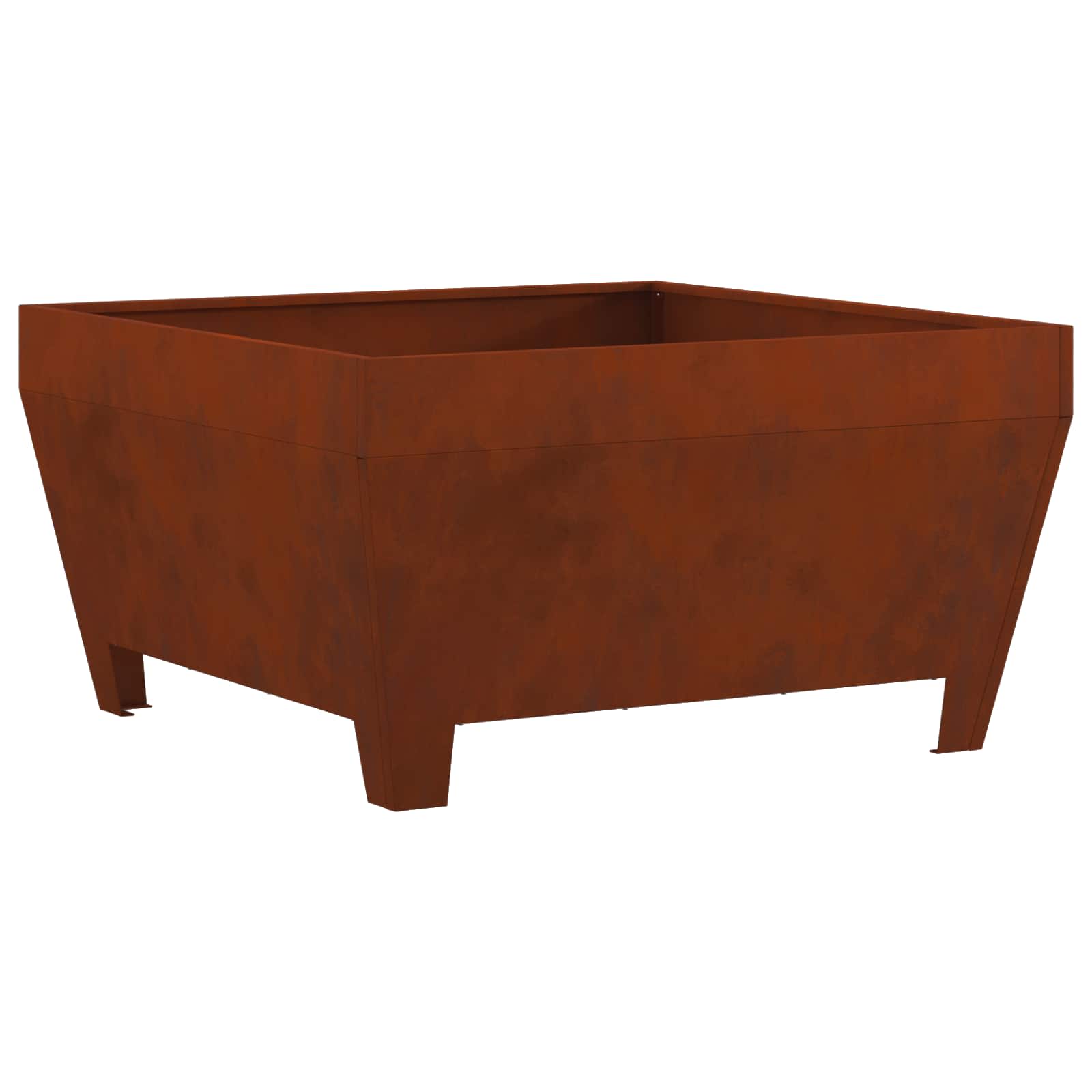 Vidaxl brasero marron 80 x 80 x 43 cm acier corten