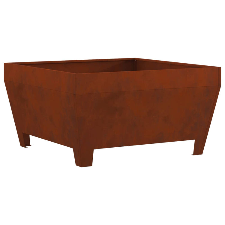 Vidaxl brasero marron 80 x 80 x 43 cm acier corten