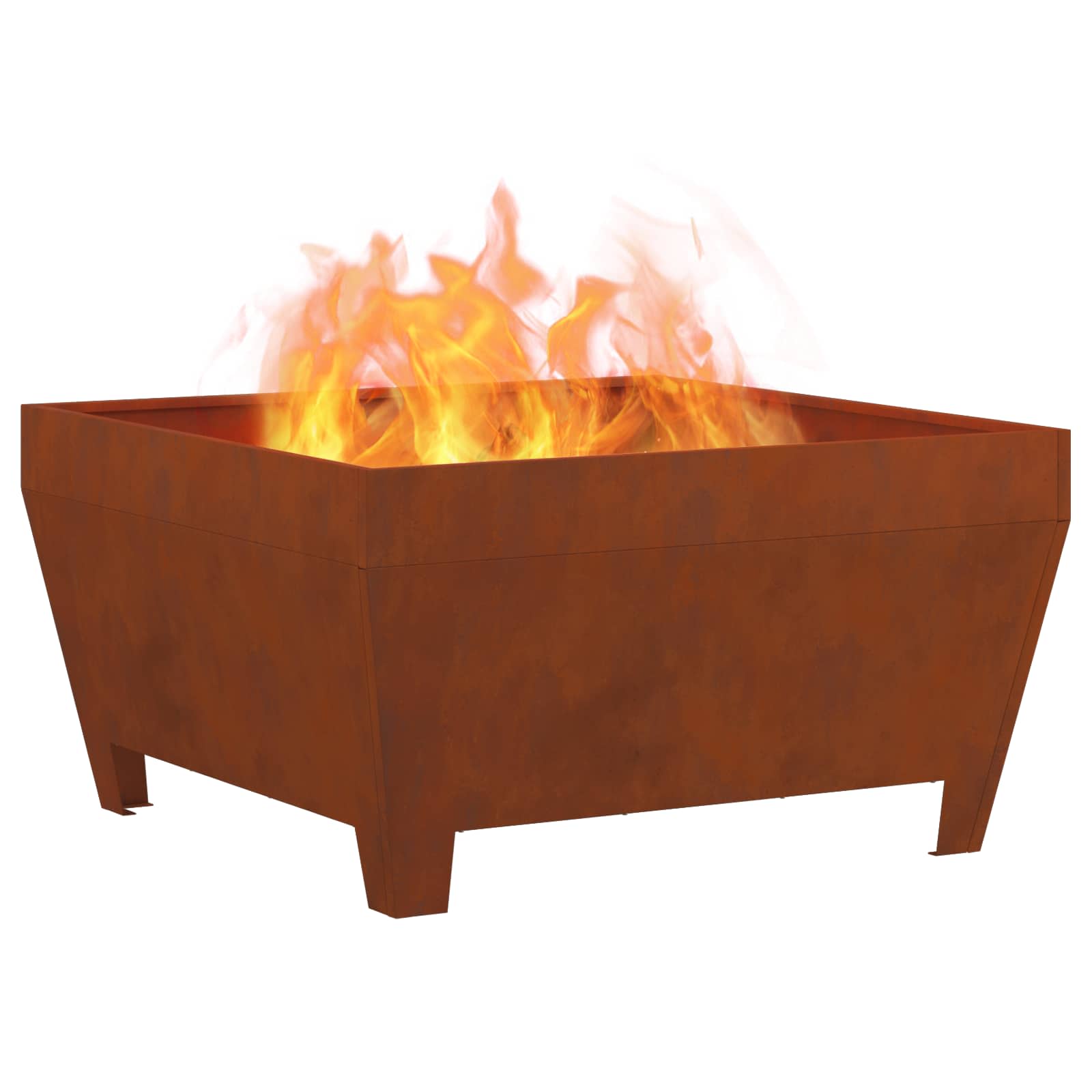 Vidaxl brasero marron 80 x 80 x 43 cm acier corten