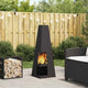 Vidaxl brasero noir 35 x 35 x 100 cm acier