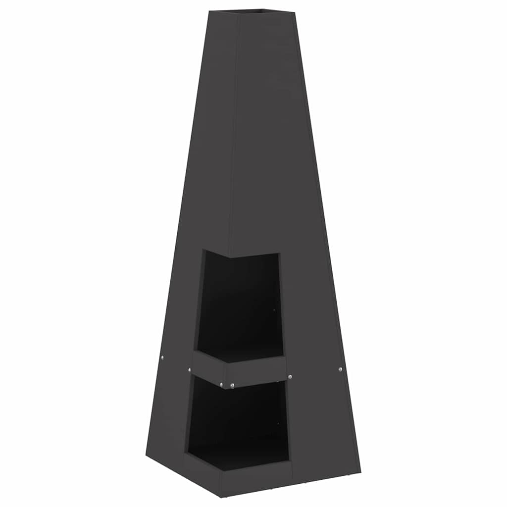 Vidaxl brasero noir 35 x 35 x 100 cm acier