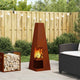 Vidaxl brasero marron 35 x 35 x 100 cm acier résistant aux intempéries