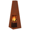 Vidaxl brasero marron 35 x 35 x 100 cm acier résistant aux intempéries