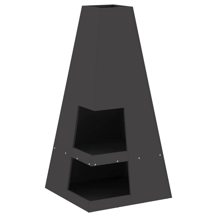 Vidaxl brasero noir 50 x 50 x 100 cm acier