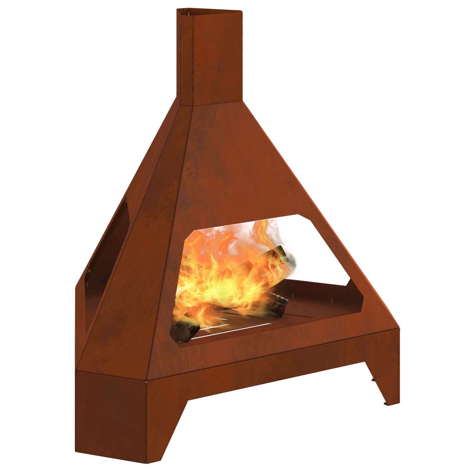 Vidaxl brasero marron 50 x 43 x 52 cm acier corten