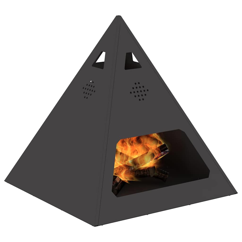 Vidaxl brasero noir 50 x 50 x 51 cm acier