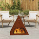 Vidaxl brasero marron 50 x 50 x 51 cm acier corten