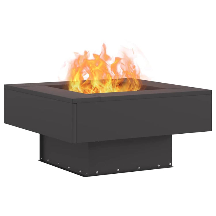 Vidaxl brasero noir 60 x 60 x 30 cm acier