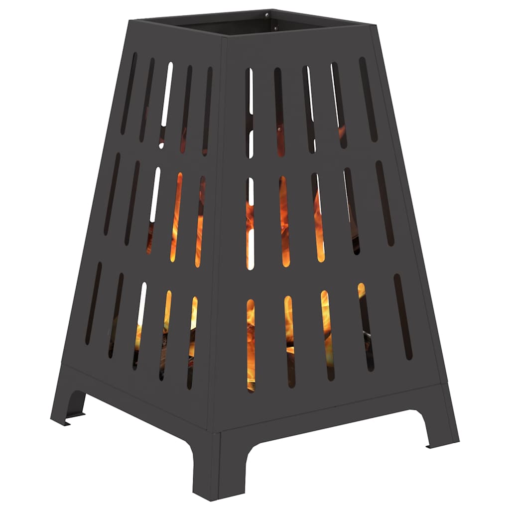 Vidaxl brasero noir 50 x 50 x 70 cm acier