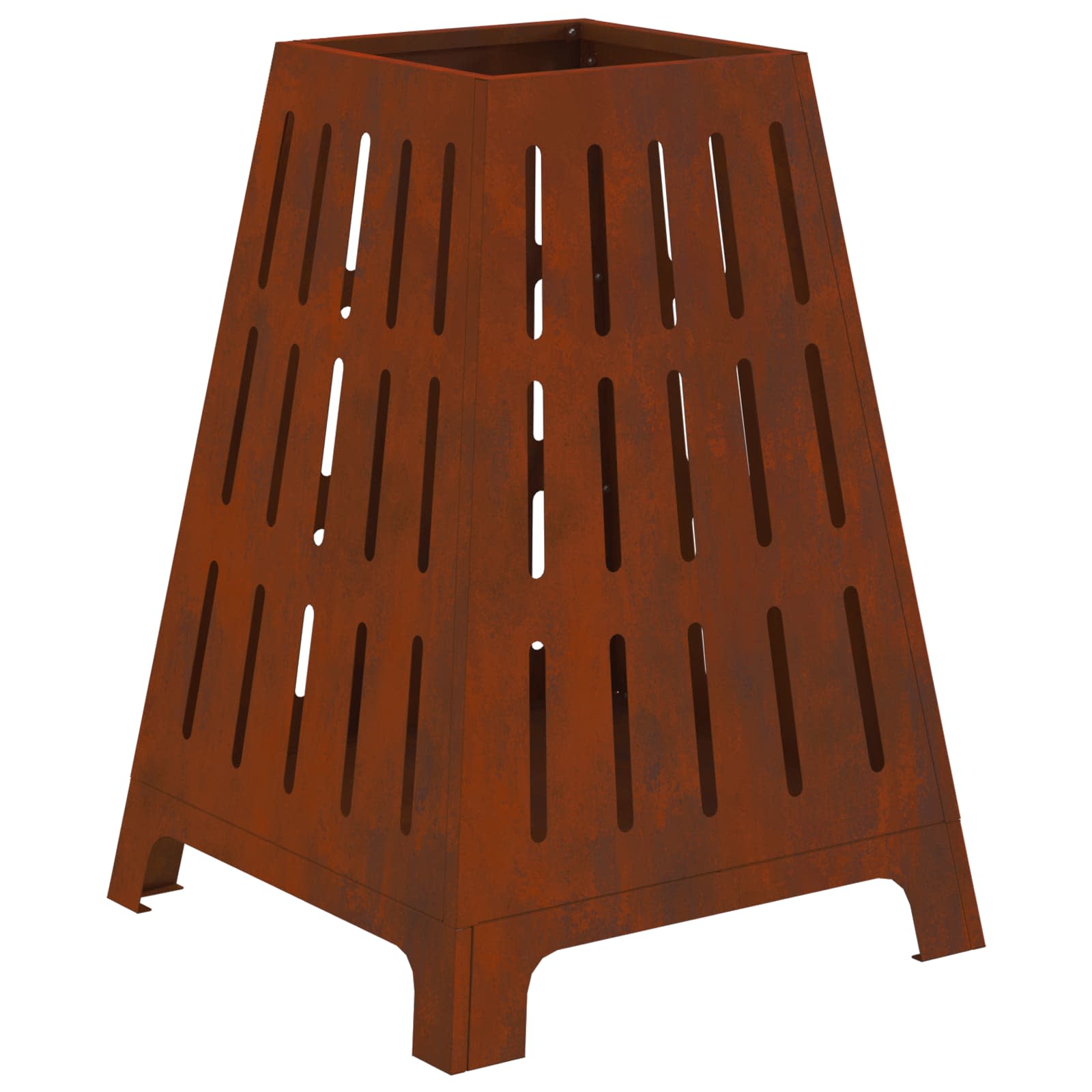 Vidaxl brasero marron 50 x 50 x 70 cm acier corten