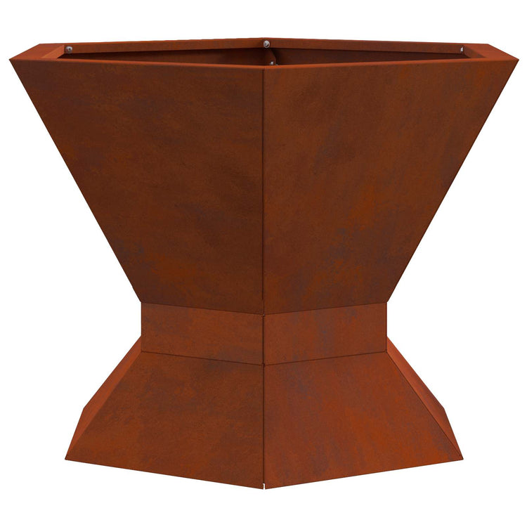 Vidaxl brasero marron 50 x 50 x 40 cm acier corten