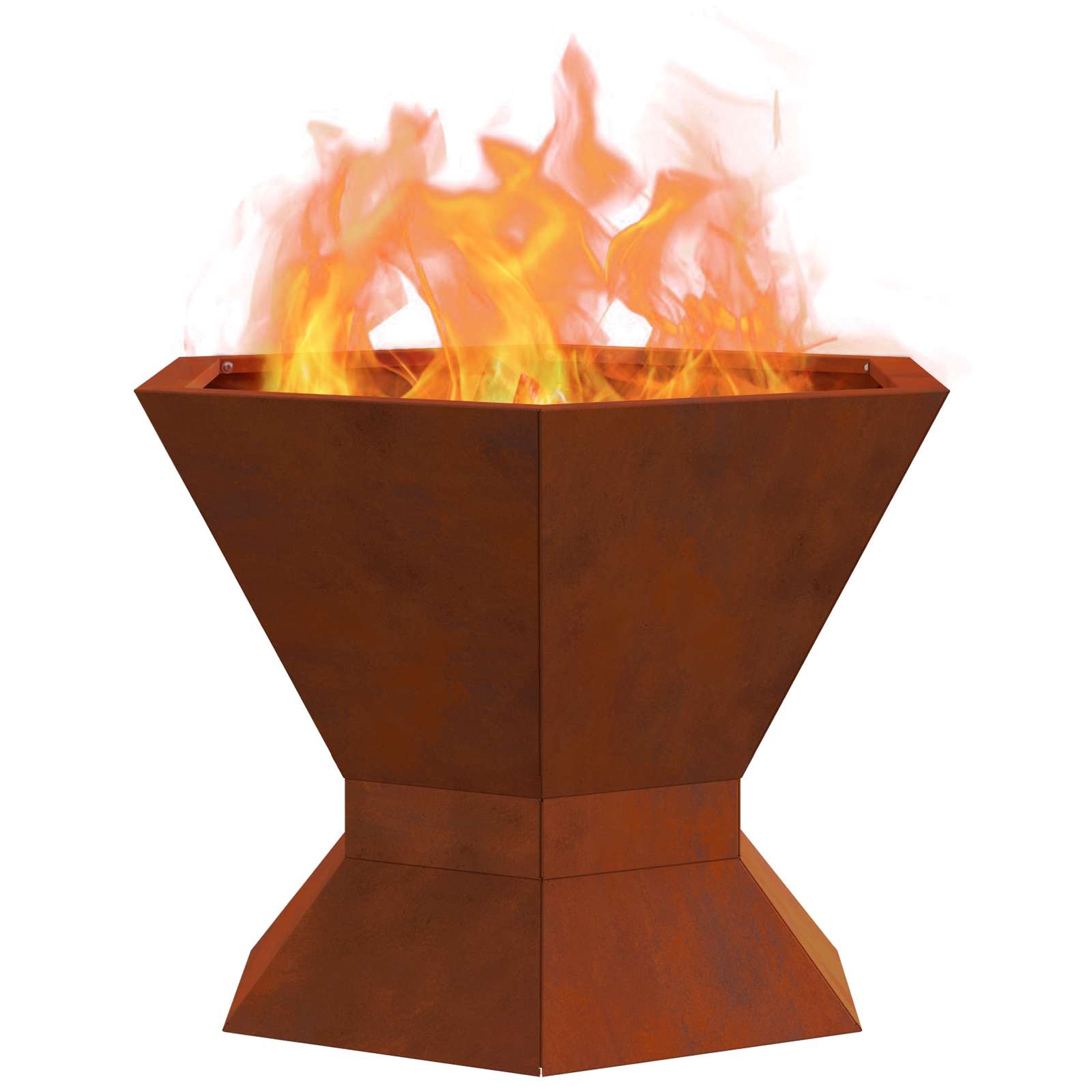 Vidaxl brasero marron 50 x 50 x 40 cm acier corten