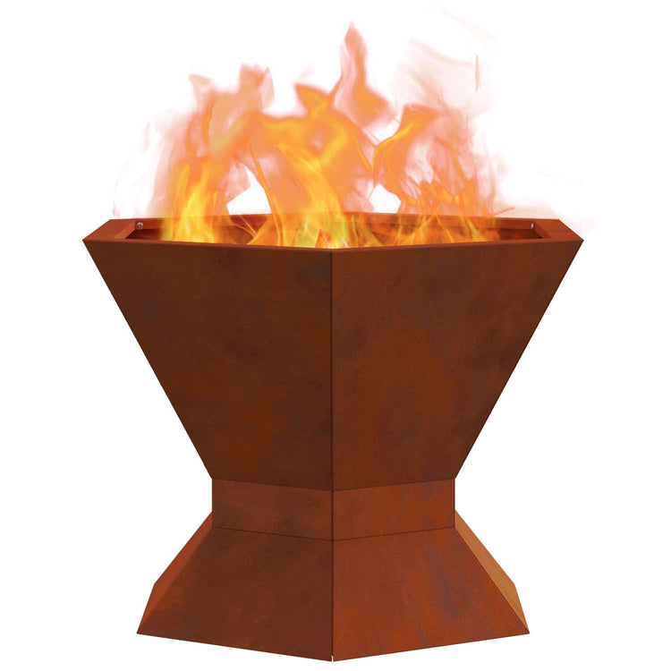 Vidaxl brasero marron 50 x 50 x 40 cm acier corten
