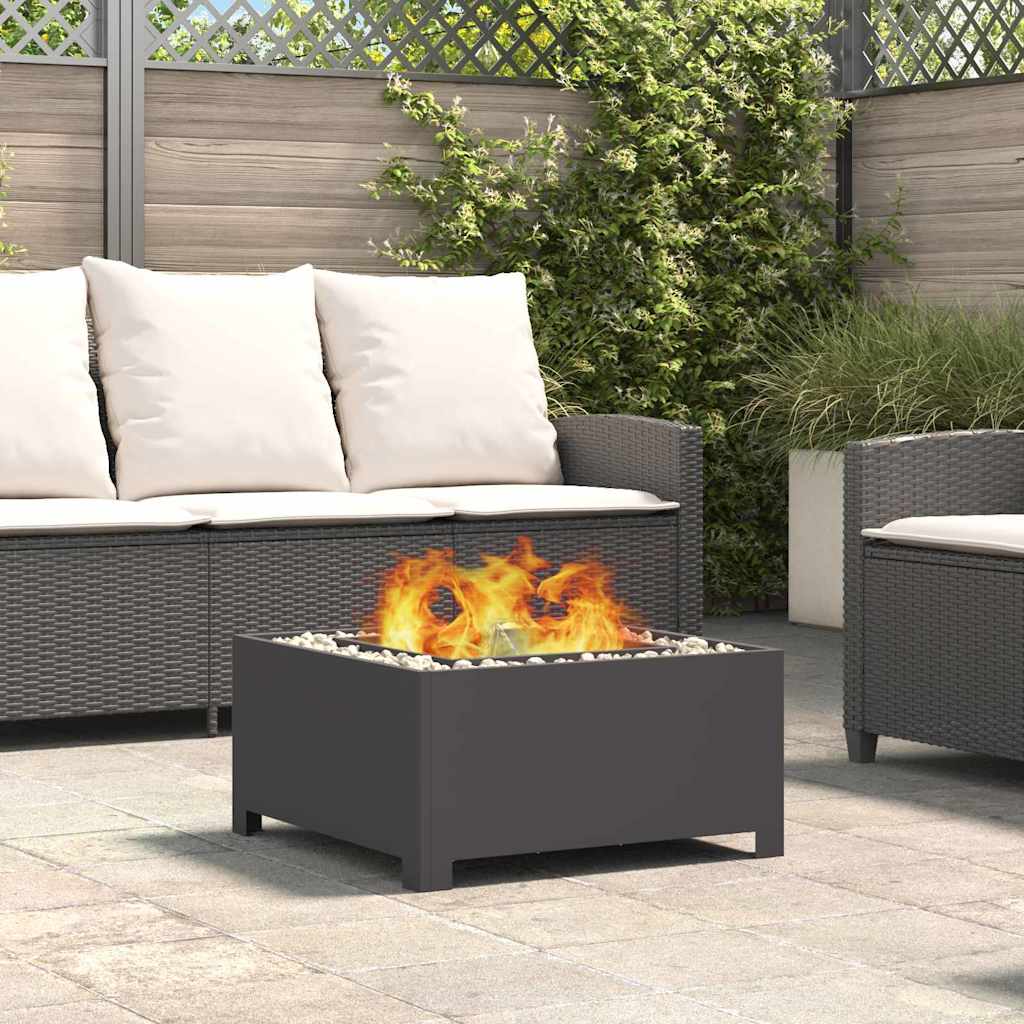 Vidaxl brasero noir 60 x 60 x 30 cm acier