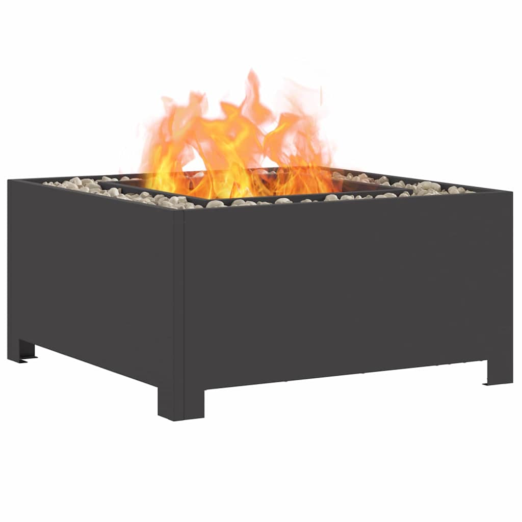 Vidaxl brasero noir 60 x 60 x 30 cm acier