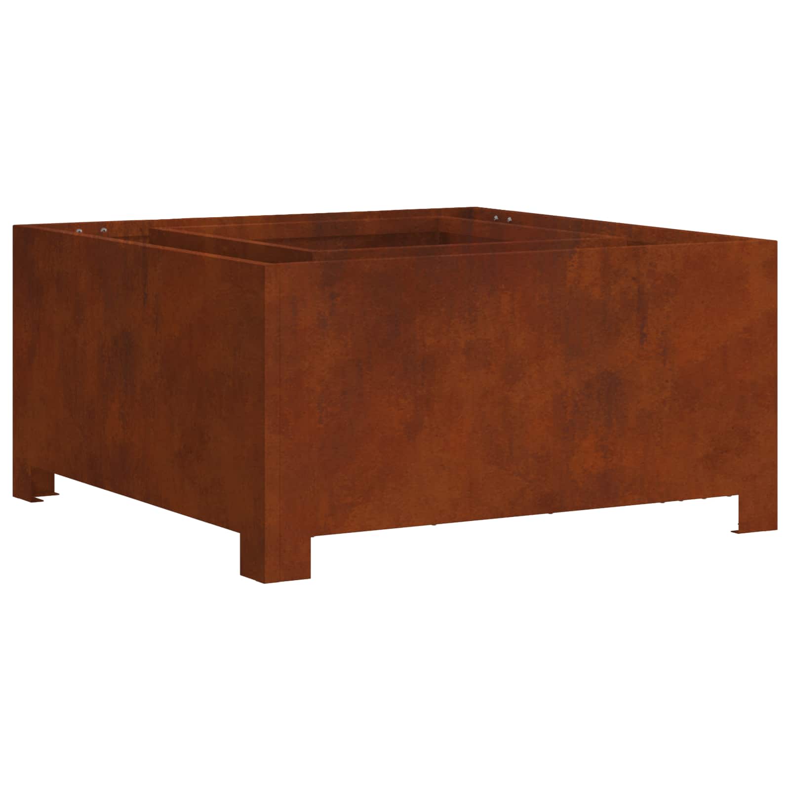 Vidaxl brasero marron 60 x 60 x 30 cm acier corten