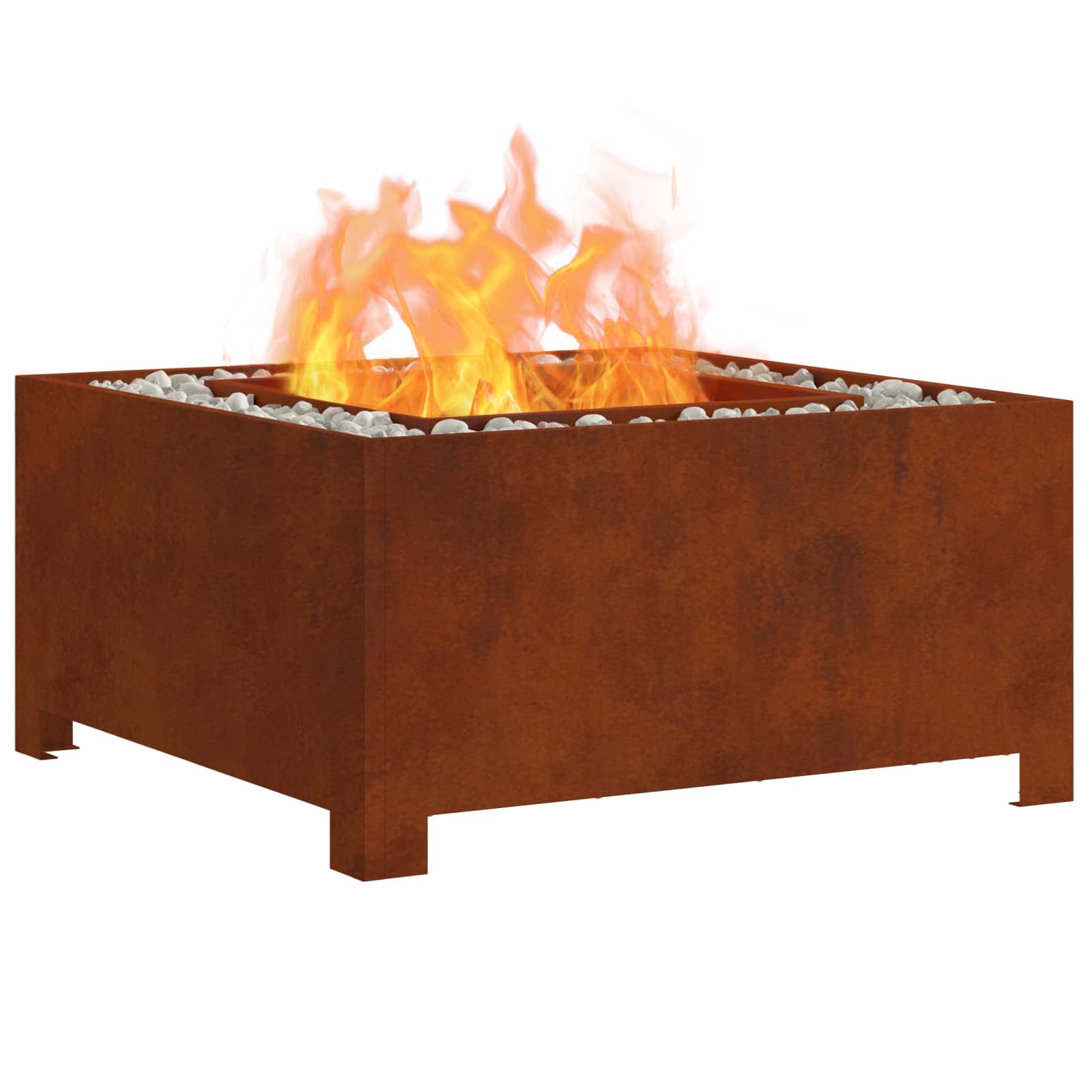 Vidaxl brasero marron 60 x 60 x 30 cm acier corten