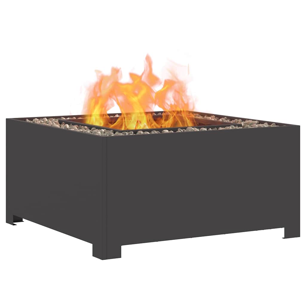 Vidaxl brasero noir 80 x 80 x 40 cm acier