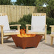 Vidaxl brasero marron 60 x 60 x 30 cm acier résistant aux intempéries