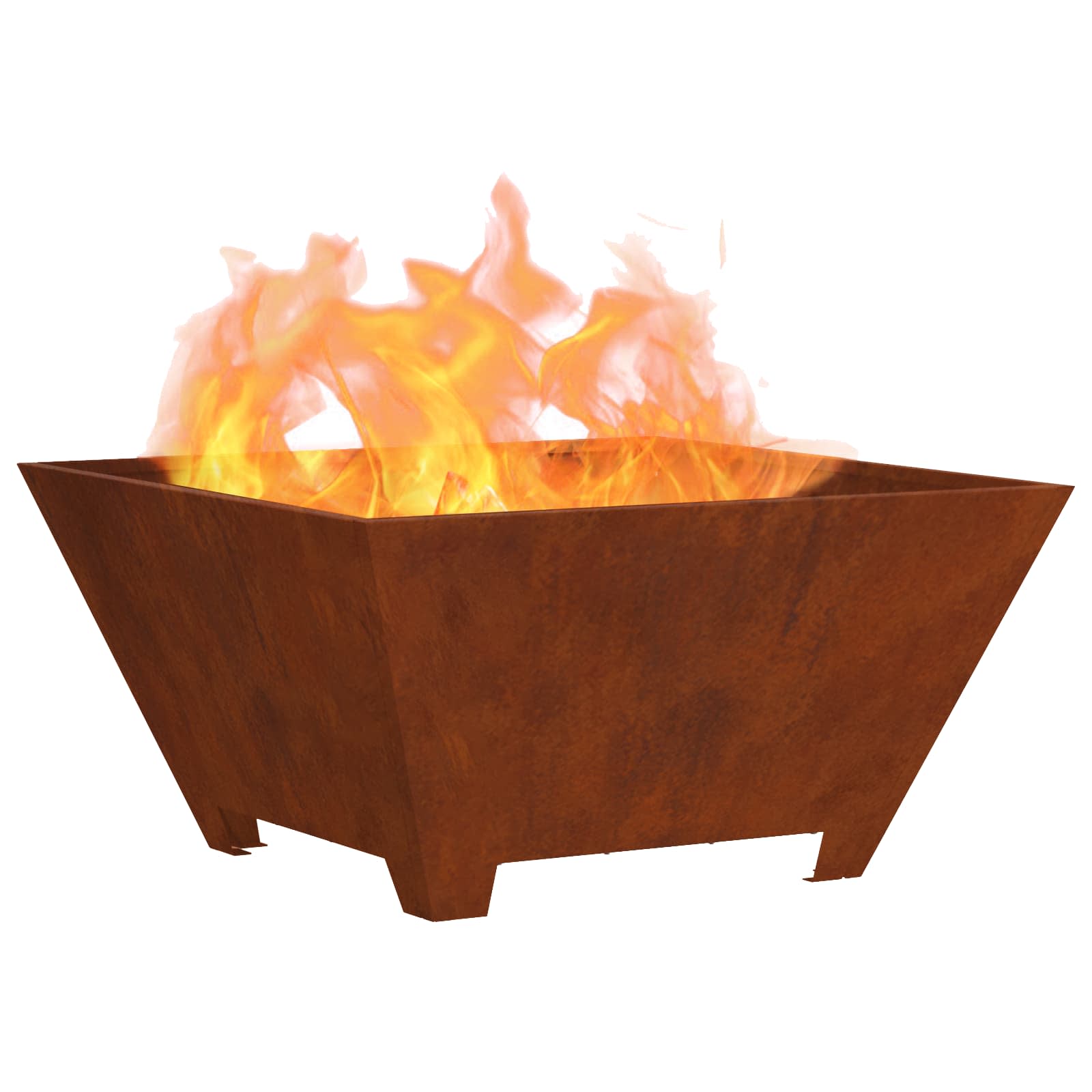 Vidaxl brasero marron 80 x 80 x 40 cm acier corten