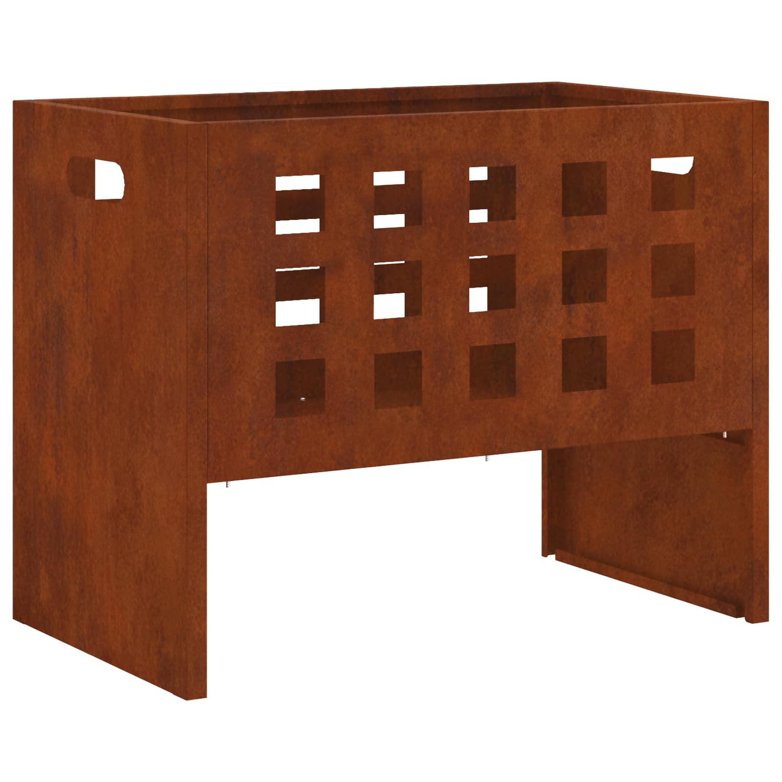 Vidaxl brasero marron 50 x 30 x 40 cm acier