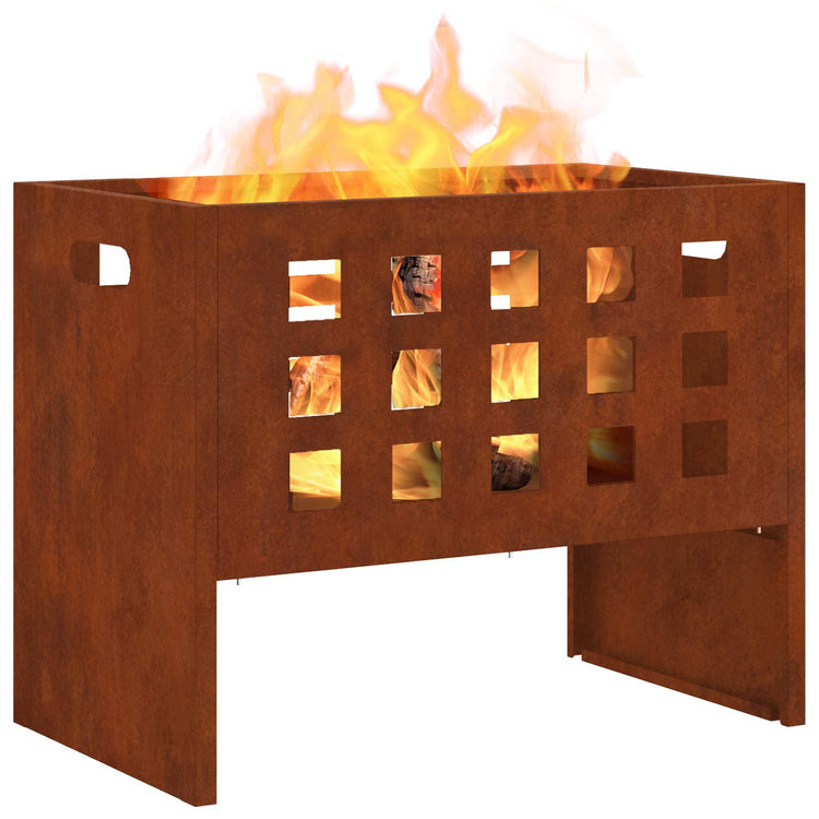Vidaxl brasero marron 50 x 30 x 40 cm acier