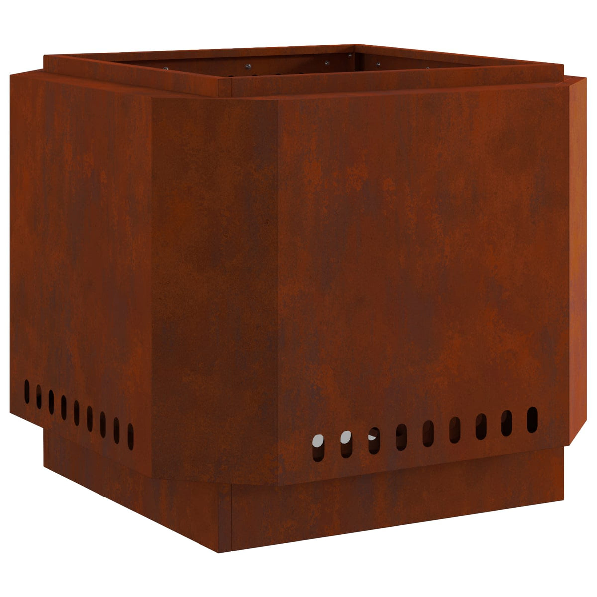 Vidaxl brasero sans fumée marron 58 x 58 x 51 cm acier corten