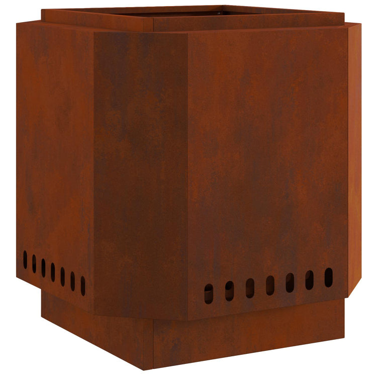 Vidaxl brasero sans fumée marron 48 x 48 x 51 cm acier corten