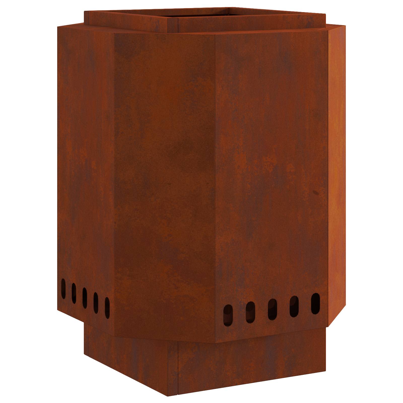 Vidaxl brasero sans fumée marron 38 x 38 x 51 cm acier corten