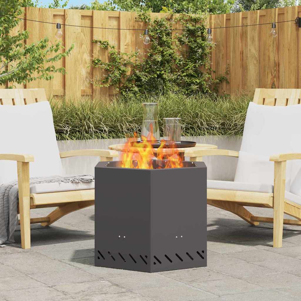Vidaxl brasero sans fumée noir 58 x 58 x 51 cm acier