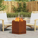 Vidaxl brasero sans fumée marron 58 x 58 x 51 cm acier corten