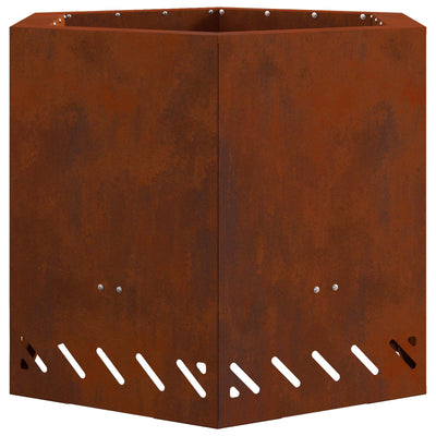 Vidaxl brasero sans fumée marron 58 x 58 x 51 cm acier corten