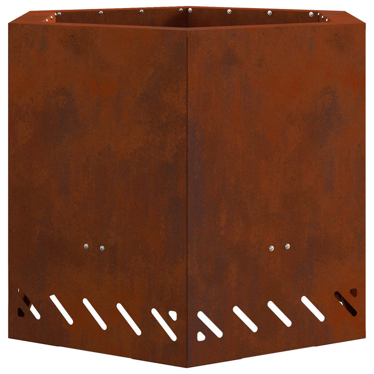 Vidaxl brasero sans fumée marron 58 x 58 x 51 cm acier corten