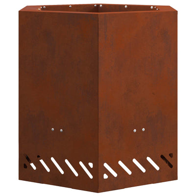 Vidaxl brasero sans fumée marron 48 x 48 x 51 cm acier corten