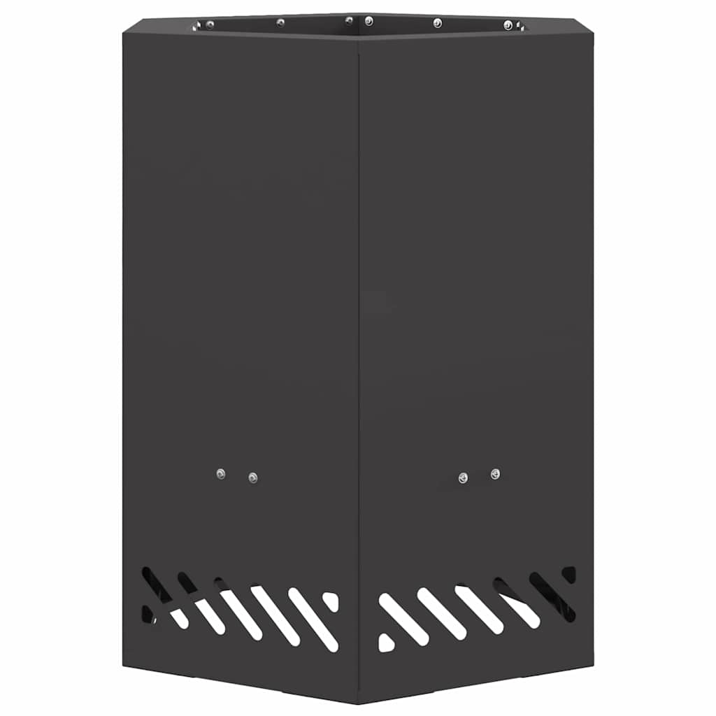 Vidaxl brasero sans fumée noir 38 x 38 x 51 cm acier