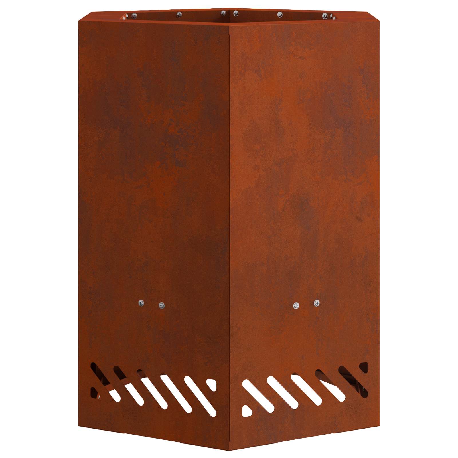Vidaxl brasero sans fumée marron 38 x 38 x 51 cm acier corten
