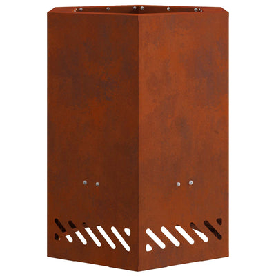 Vidaxl brasero sans fumée marron 38 x 38 x 51 cm acier corten