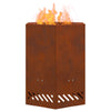 Vidaxl brasero sans fumée marron 38 x 38 x 51 cm acier corten
