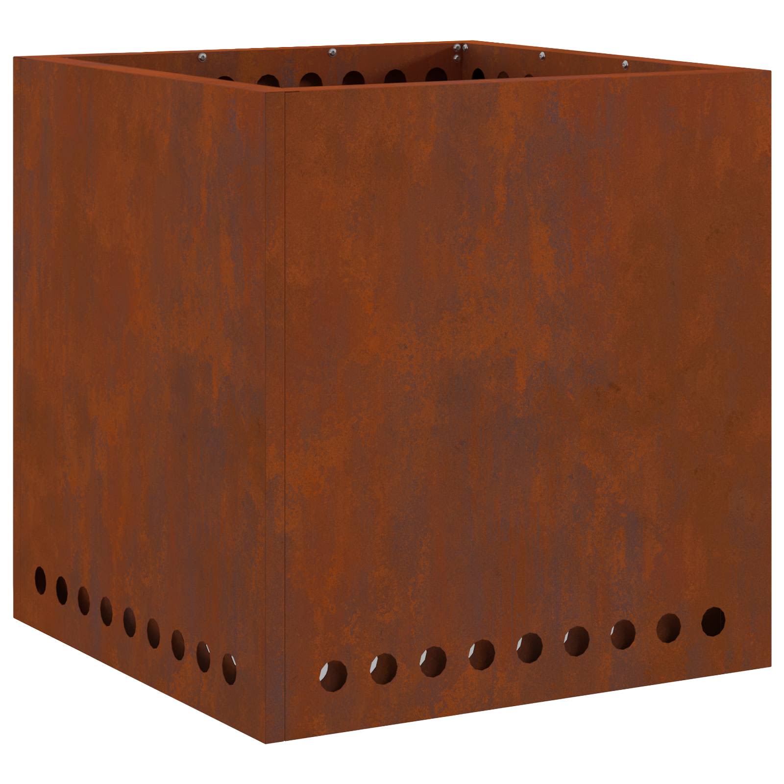 Vidaxl brasero sans fumée marron 48 x 48 x 50 cm acier corten