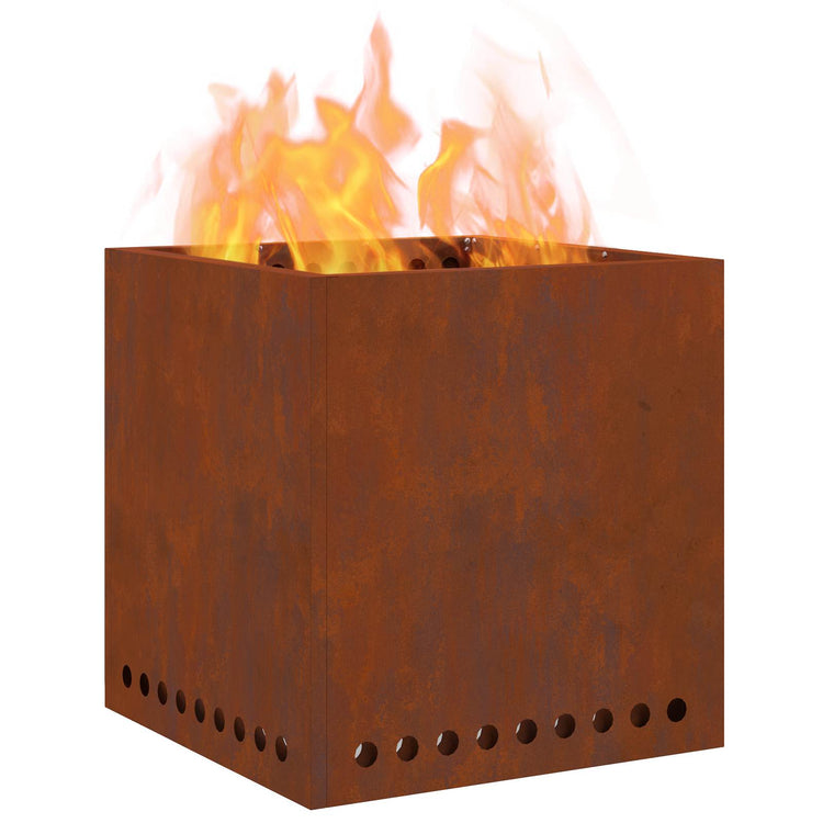 Vidaxl brasero sans fumée marron 48 x 48 x 50 cm acier corten