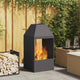 Vidaxl brasero noir 50 x 50 x 100 cm acier