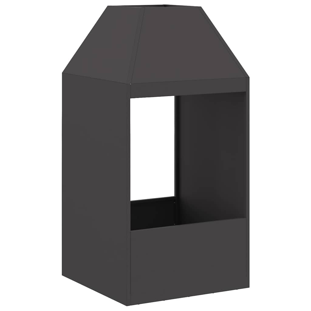 Vidaxl brasero noir 50 x 50 x 100 cm acier