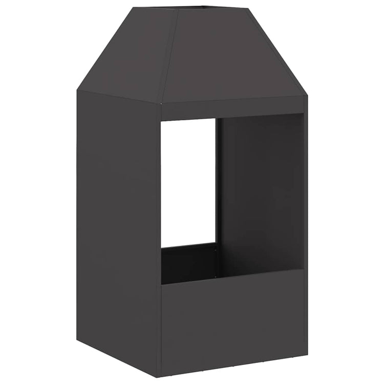 Vidaxl brasero noir 50 x 50 x 100 cm acier
