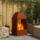 Vidaxl brasero marron 50 x 50 x 100 cm acier corten