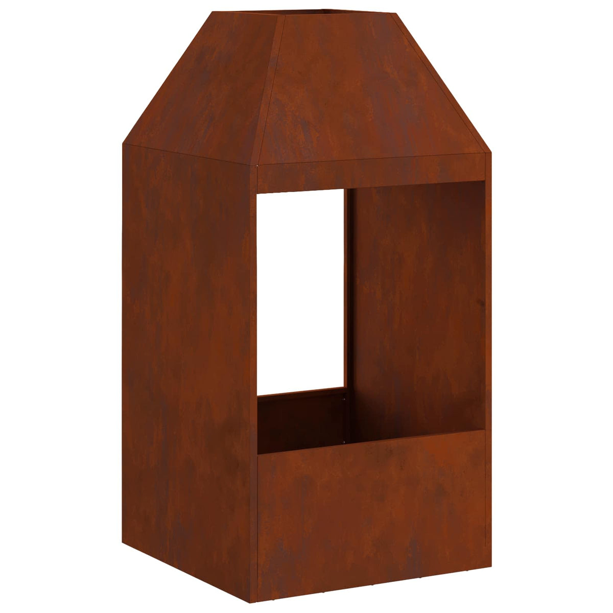 Vidaxl brasero marron 50 x 50 x 100 cm acier corten