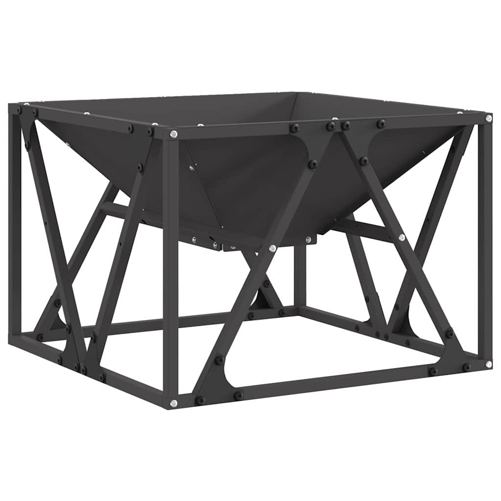 Vidaxl brasero noir 50 x 50 x 35 cm acier