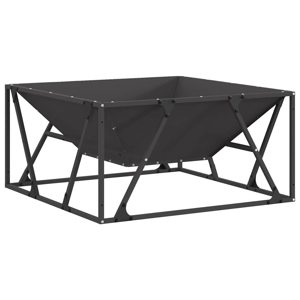 Vidaxl brasero noir 80 x 80 x 40 cm acier