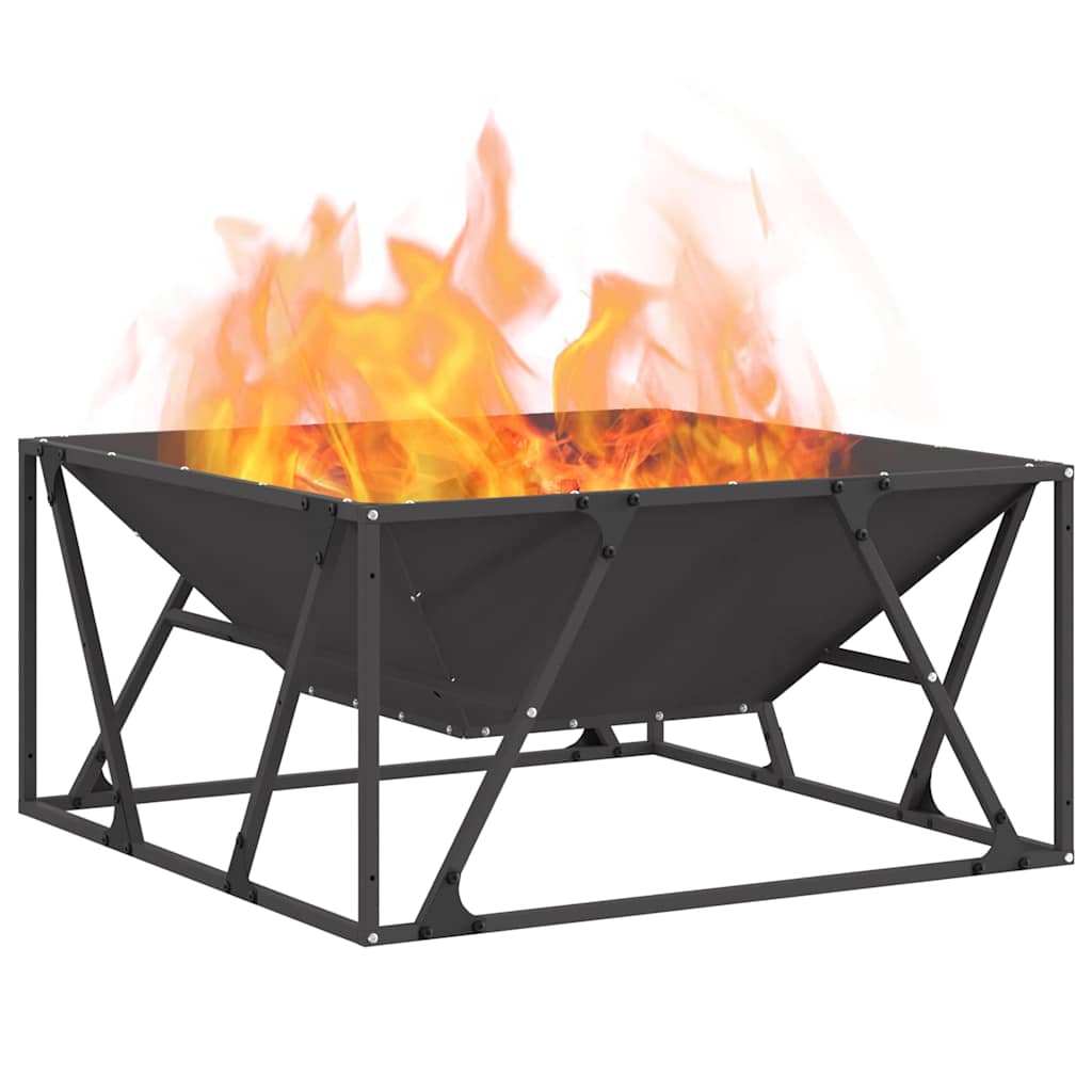 Vidaxl brasero noir 80 x 80 x 40 cm acier