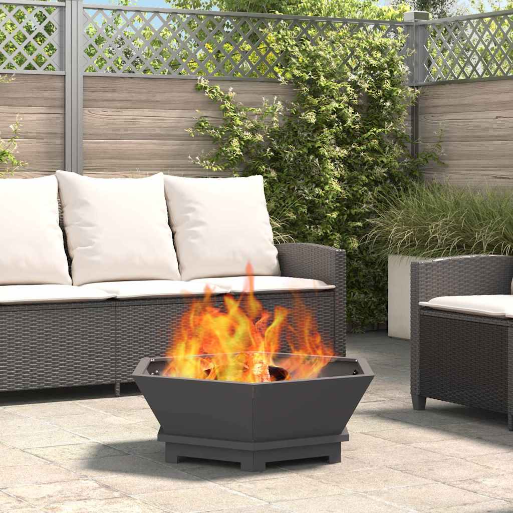 Vidaxl brasero noir 75 x 75 x 28 cm acier